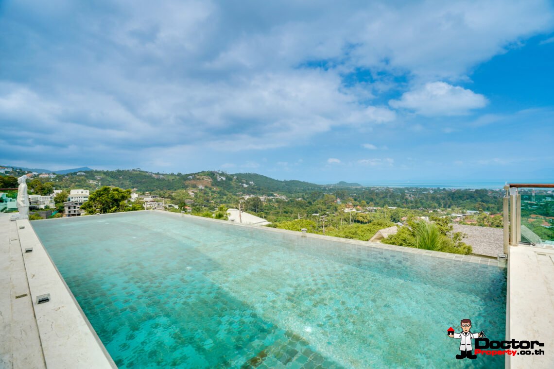 Magnificent 3 Bedroom Pool Villa with Stunning Sea View in Bo Phut, Koh Samui – For Sale