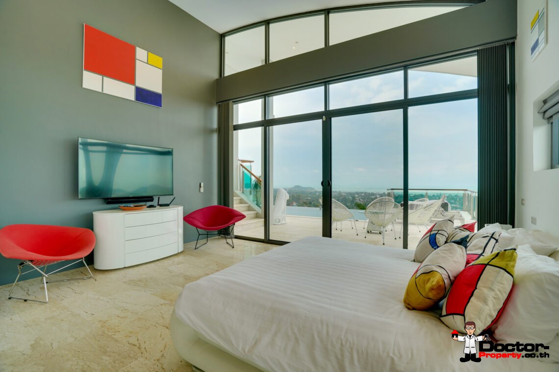 Magnificent 3 Bedroom Pool Villa with Stunning Sea View in Bo Phut, Koh Samui – For Sale