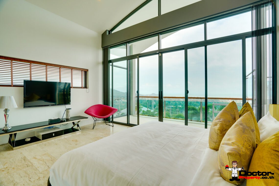 Magnificent 3 Bedroom Pool Villa with Stunning Sea View in Bo Phut, Koh Samui – For Sale