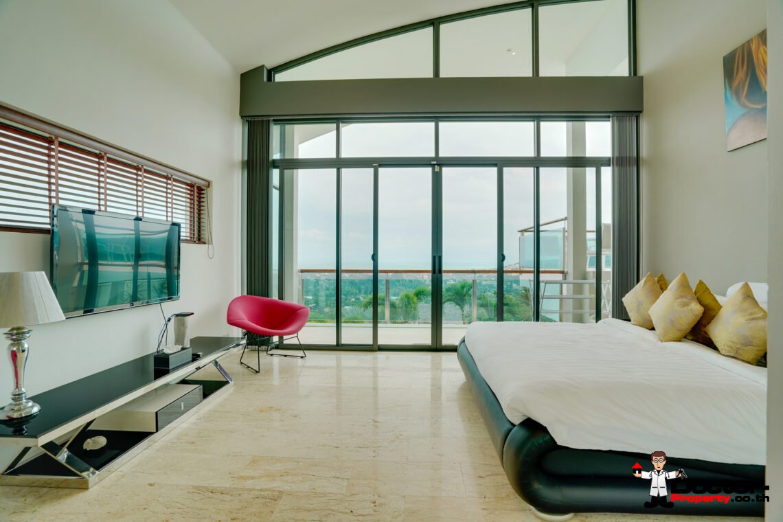 Magnificent 3 Bedroom Pool Villa with Stunning Sea View in Bo Phut, Koh Samui – For Sale