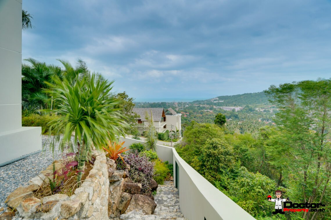 Magnificent 3 Bedroom Pool Villa with Stunning Sea View in Bo Phut, Koh Samui – For Sale