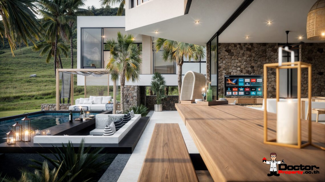 Luxury Modern 3 Bedroom Pool Villa in Plai Laem, Koh Samui – For Sale