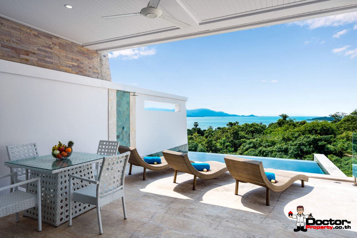 Modern 3 Bedroom Pool Villa with Sea View in Choeng Mon, Koh Samui – For Sale