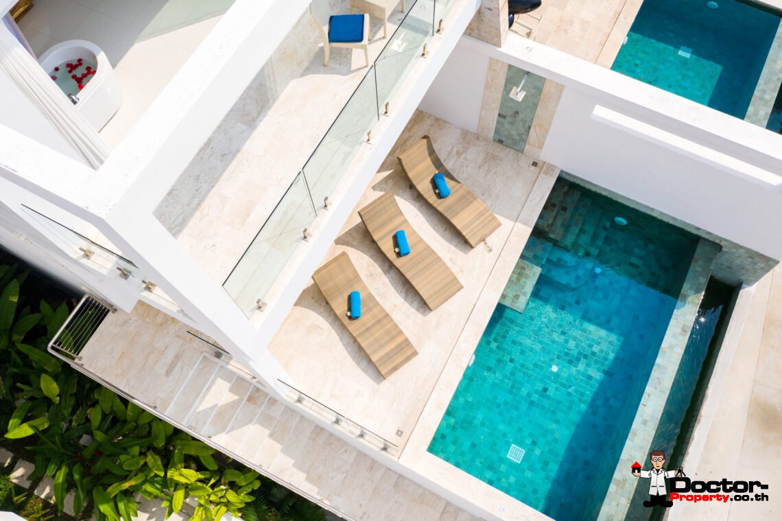 Modern 3 Bedroom Pool Villa with Sea View in Choeng Mon, Koh Samui – For Sale