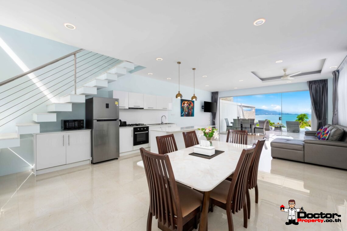 Modern 5 Bedroom Pool Villa with Sea View in Choeng Mon, Koh Samui – For Sale