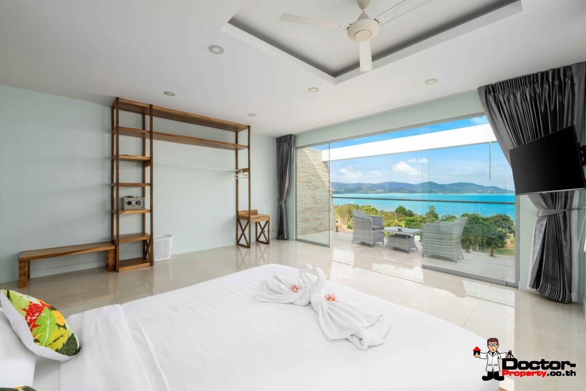 Modern 5 Bedroom Pool Villa with Sea View in Choeng Mon, Koh Samui – For Sale