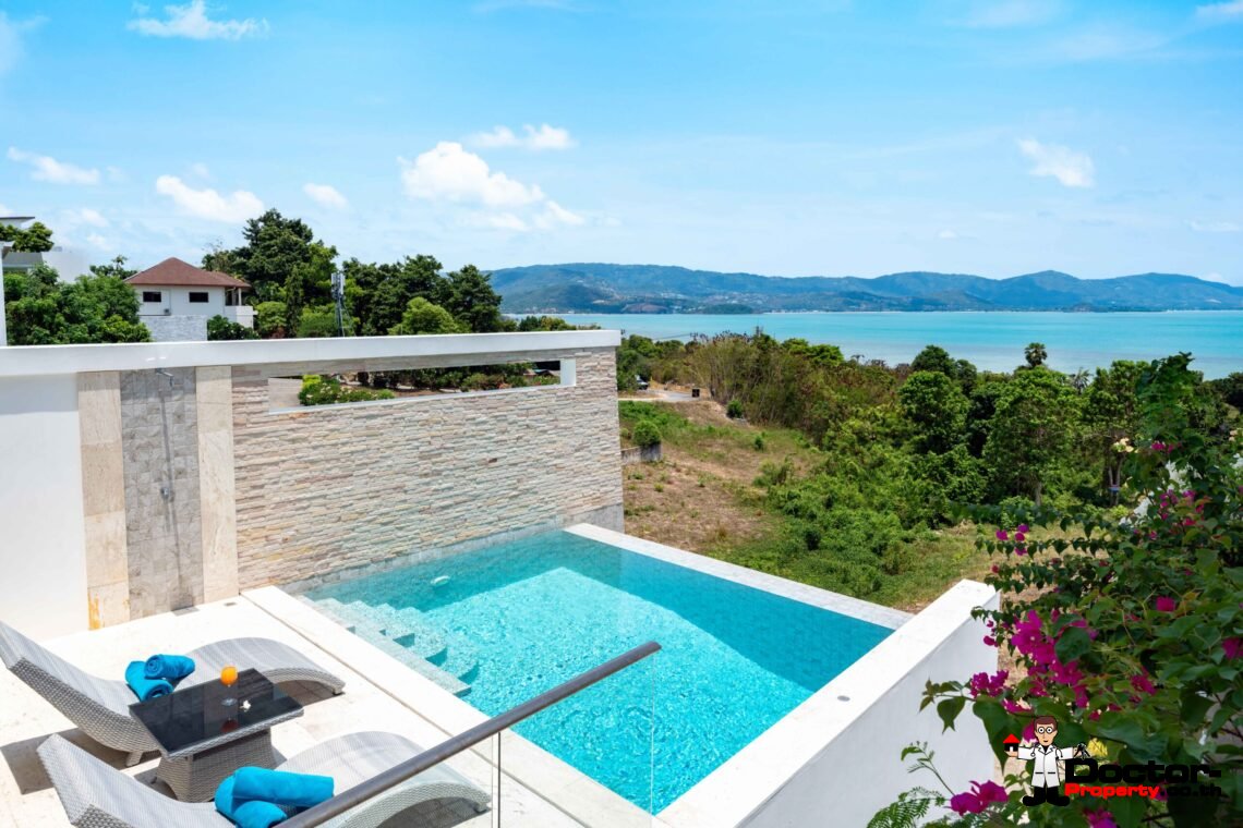 Modern 5 Bedroom Pool Villa with Sea View in Choeng Mon, Koh Samui – For Sale