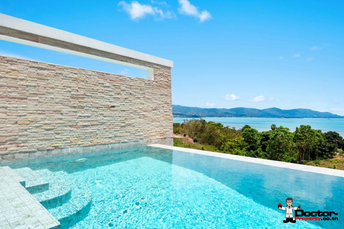 Modern 5 Bedroom Pool Villa with Sea View in Choeng Mon, Koh Samui – For Sale