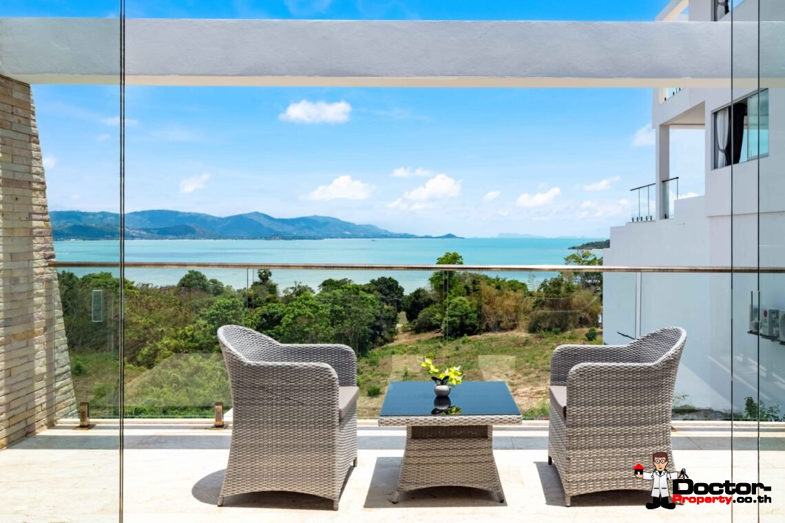 Modern 5 Bedroom Pool Villa with Sea View in Choeng Mon, Koh Samui – For Sale