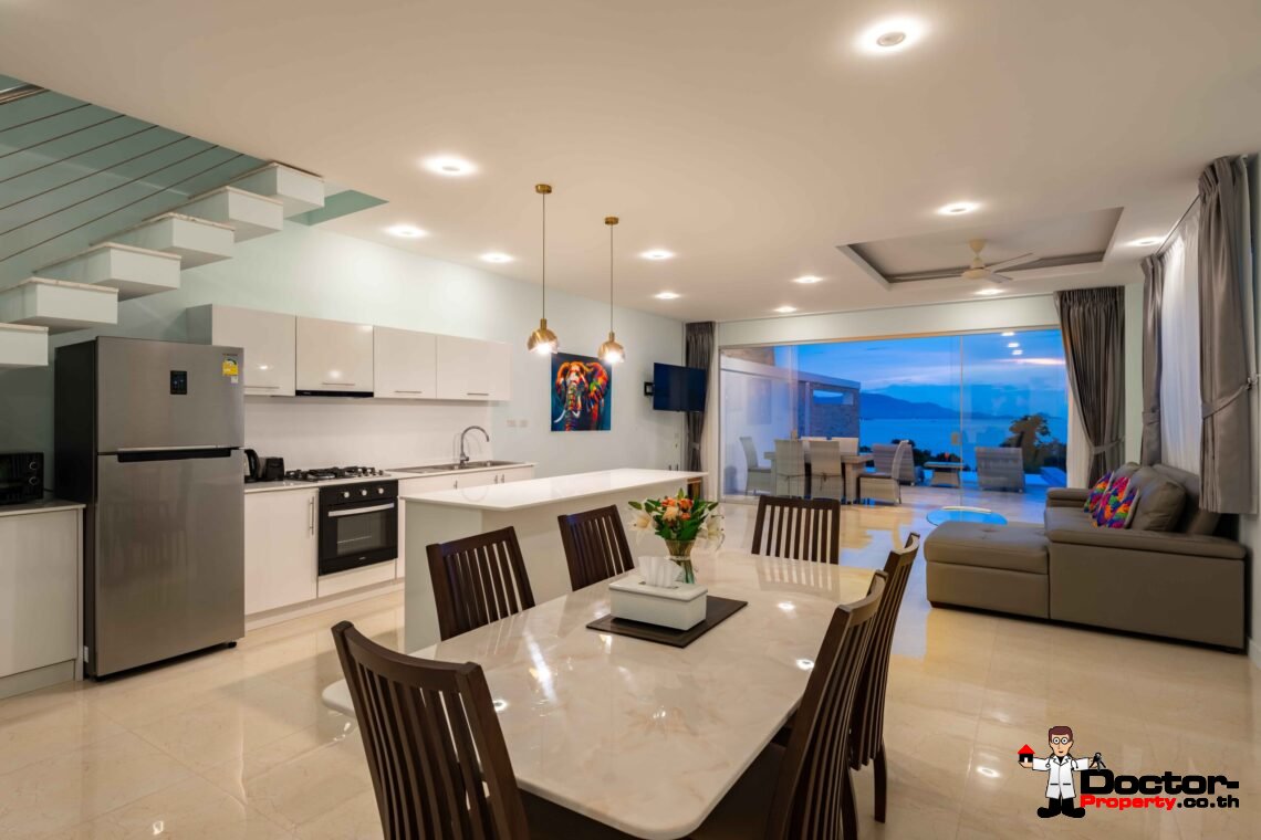 Modern 5 Bedroom Pool Villa with Sea View in Choeng Mon, Koh Samui – For Sale