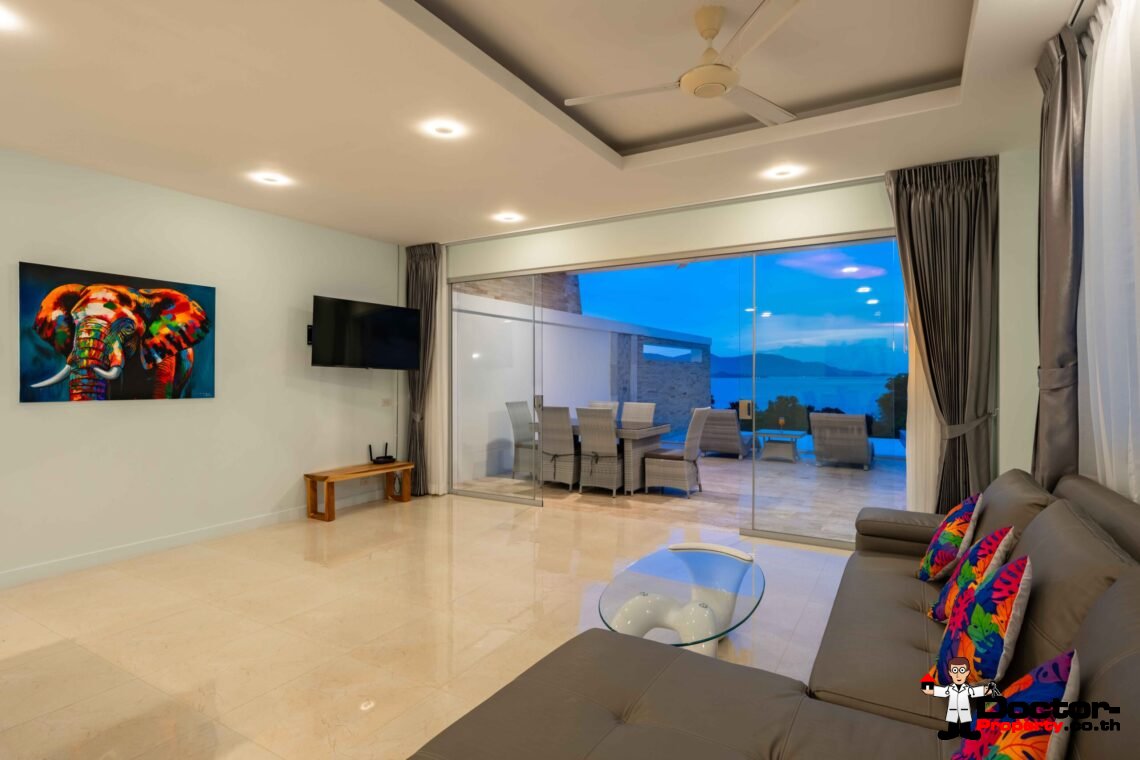 Modern 5 Bedroom Pool Villa with Sea View in Choeng Mon, Koh Samui – For Sale