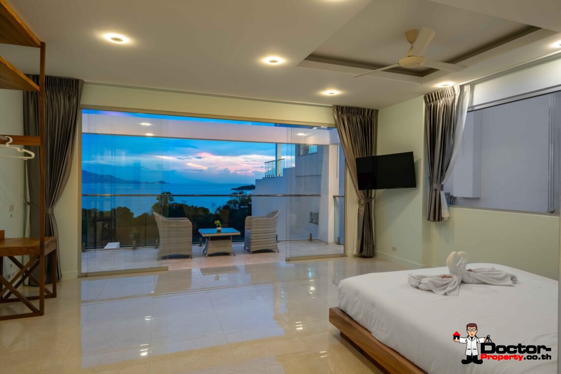 Modern 5 Bedroom Pool Villa with Sea View in Choeng Mon, Koh Samui – For Sale