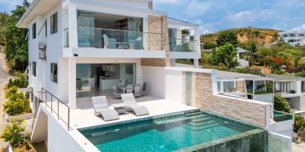 Modern 6 Bedroom Pool Villa with Sea View in Choeng Mon, Koh Samui – For Sale