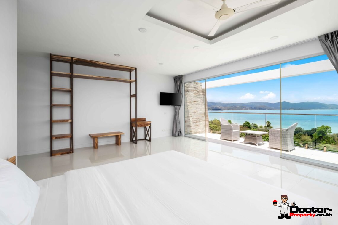 Modern 6 Bedroom Pool Villa with Sea View in Choeng Mon, Koh Samui – For Sale