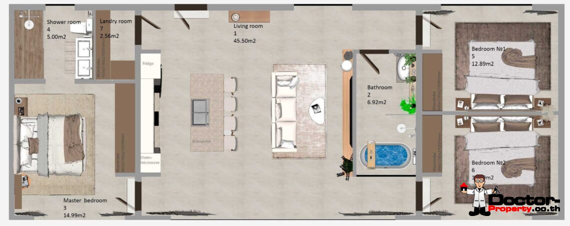 Modern 3 Bedroom Pool Villa in Chaweng, Koh Samui – For Sale