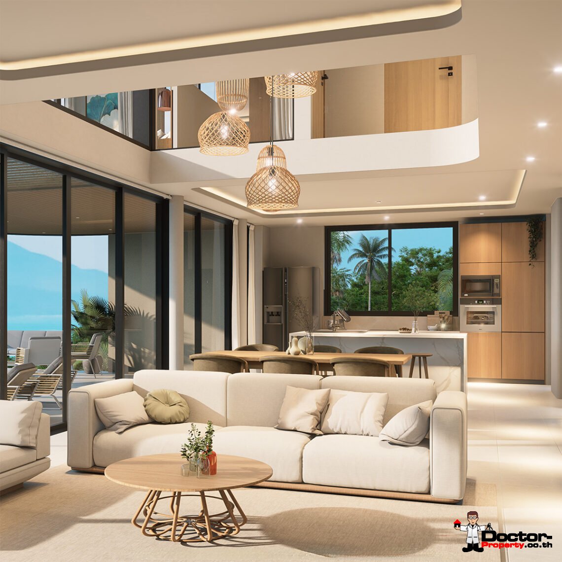 Modern 3 Bedroom Sea View Villa in Bang Por, Koh Samui – For Sale