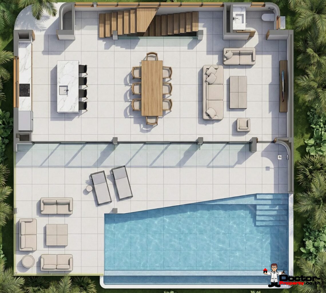 Modern 3 Bedroom Sea View Villa in Bang Por, Koh Samui – For Sale