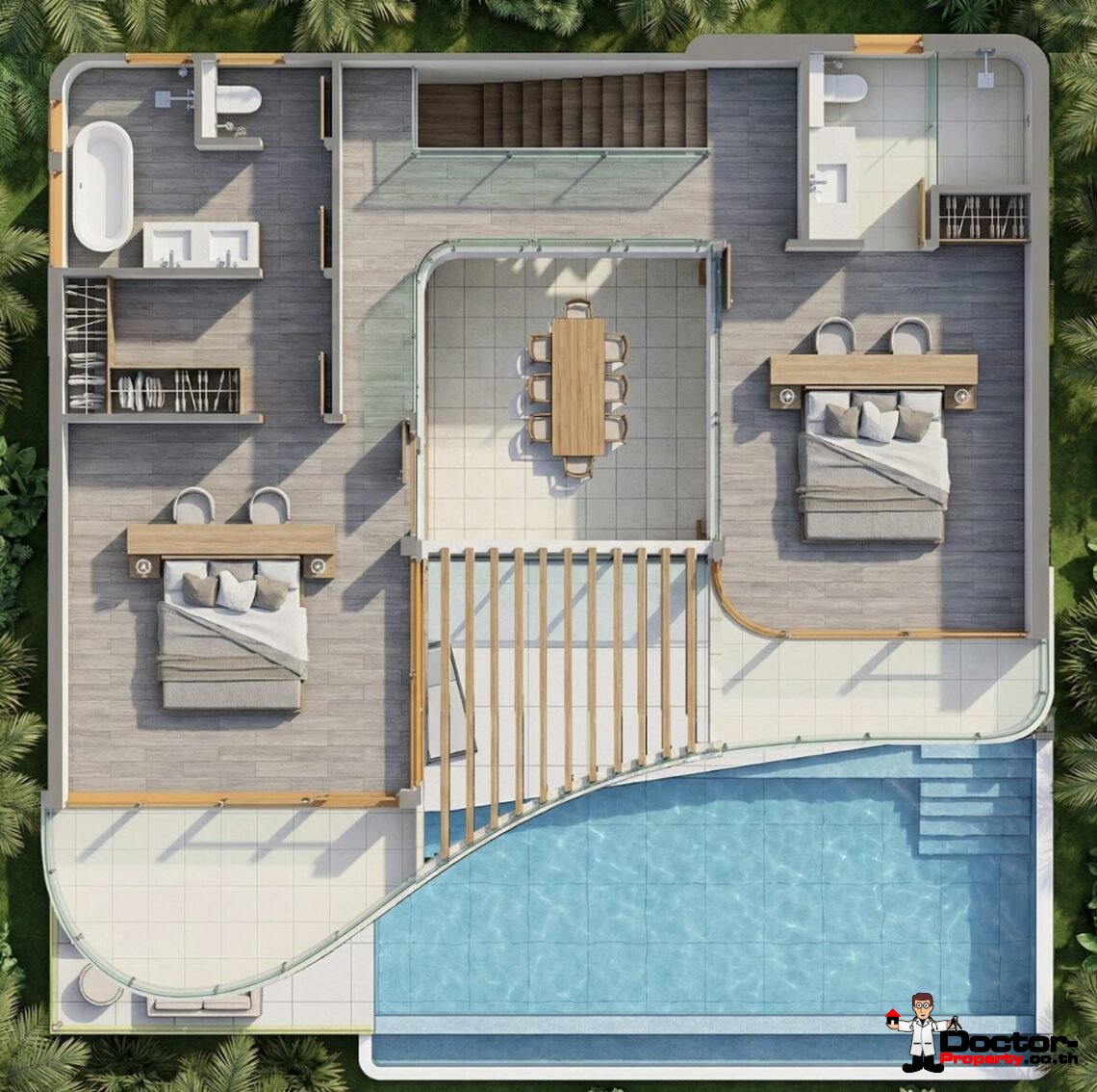 Modern 3 Bedroom Sea View Villa in Bang Por, Koh Samui – For Sale