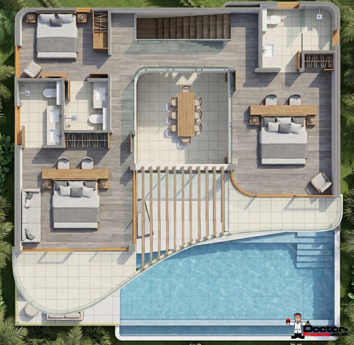 Modern 3 Bedroom Sea View Villa in Bang Por, Koh Samui – For Sale