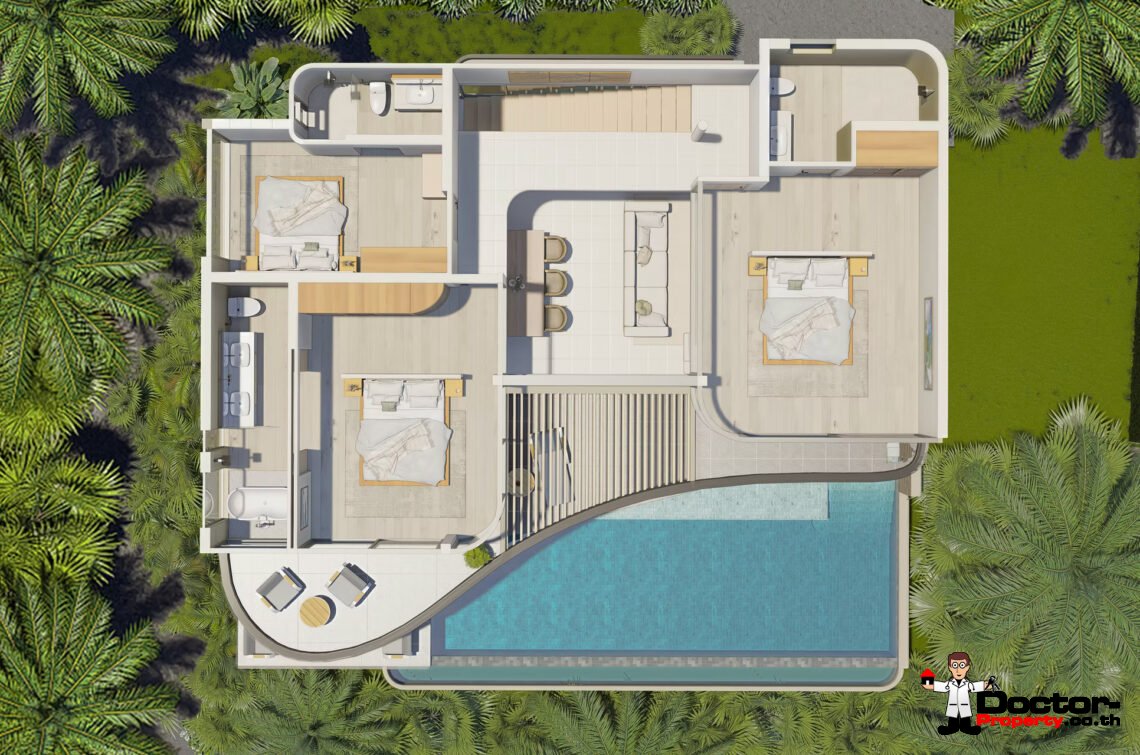 Modern 3 Bedroom Sea View Villa in Bang Por, Koh Samui – For Sale