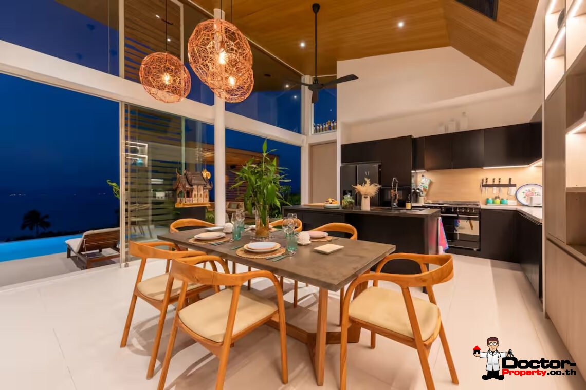 Luxury Tropical 4 Bedroom Pool Villa with Stunning Sea View in Bang Por, Koh Samui – For Sale