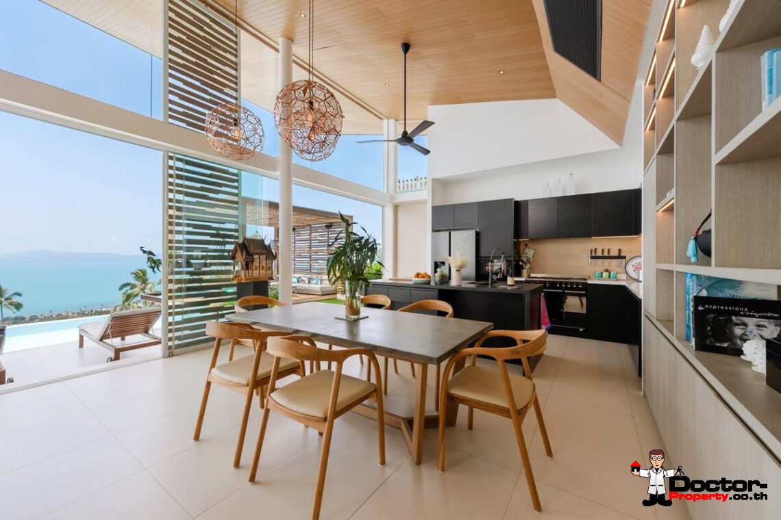 Luxury Tropical 4 Bedroom Pool Villa with Stunning Sea View in Bang Por, Koh Samui – For Sale