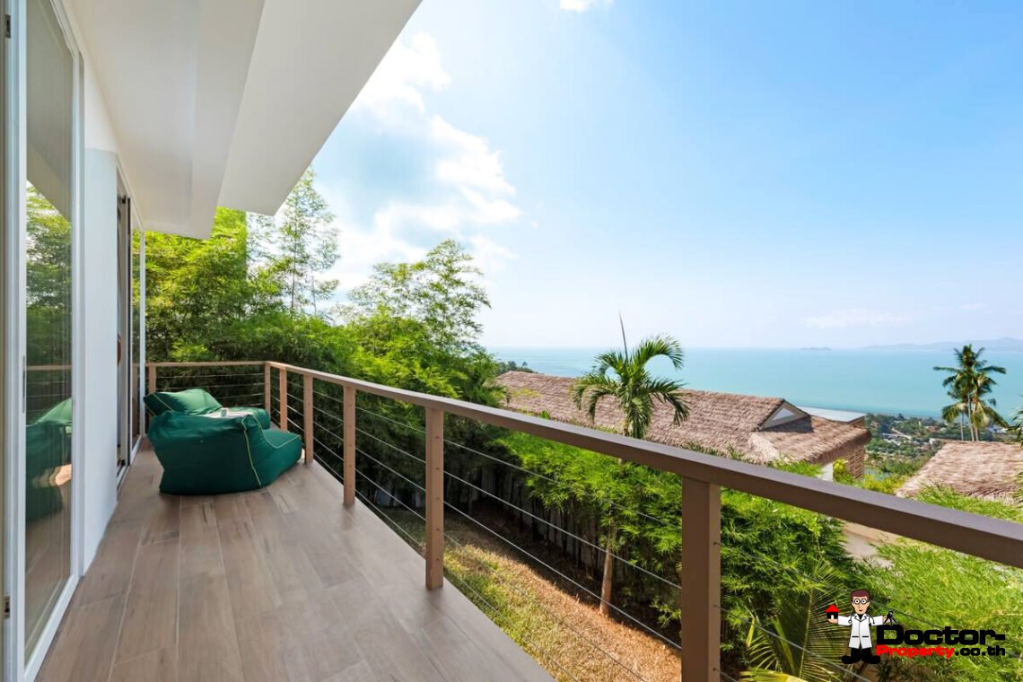 Luxury Tropical 4 Bedroom Pool Villa with Stunning Sea View in Bang Por, Koh Samui – For Sale