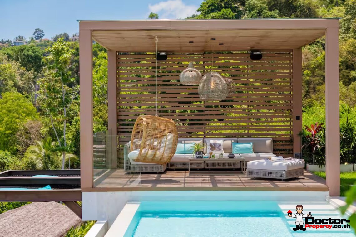 Luxury Tropical 4 Bedroom Pool Villa with Stunning Sea View in Bang Por, Koh Samui – For Sale