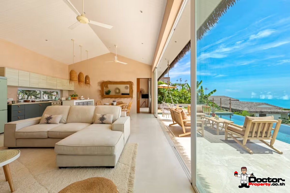 3 Bedroom Pool Villa with Sea View in Bang Por, Koh Samui – For Sale
