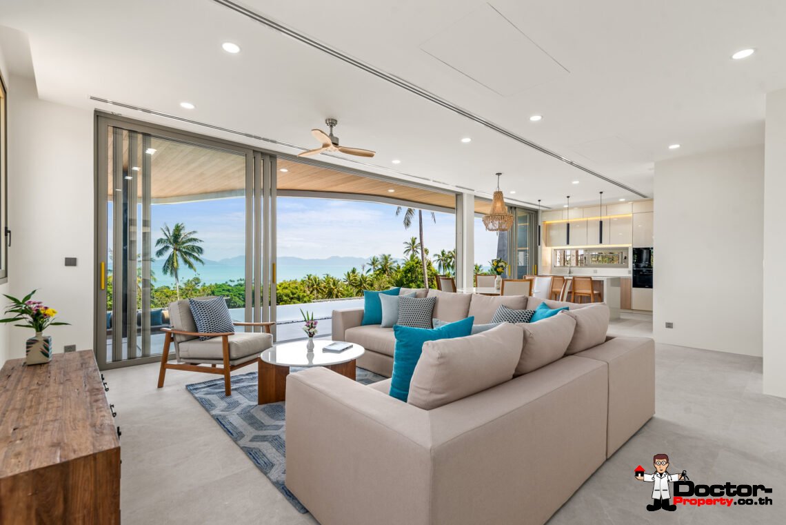 Luxury 4 Bedroom Pool Villa with Sea View in Bang Por, Koh Samui – For Sale
