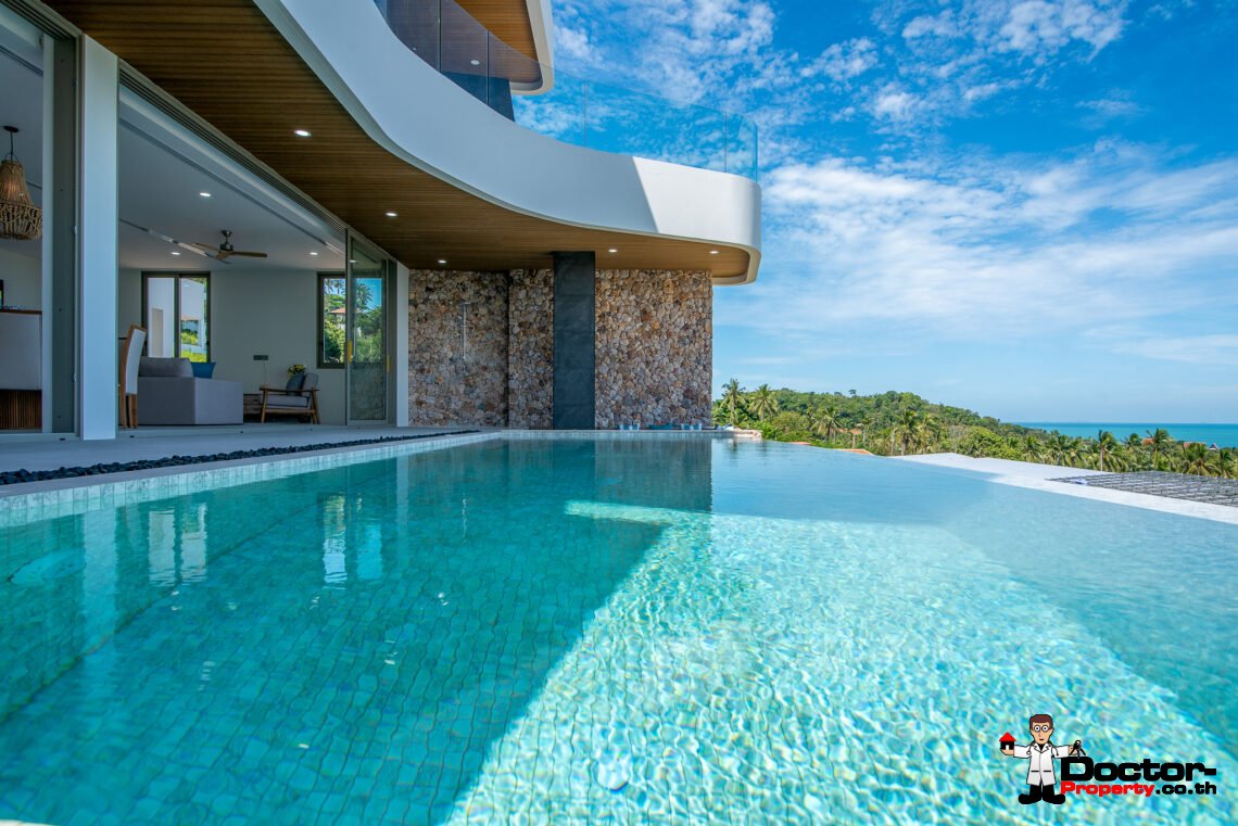 Luxury 4 Bedroom Pool Villa with Sea View in Bang Por, Koh Samui – For Sale