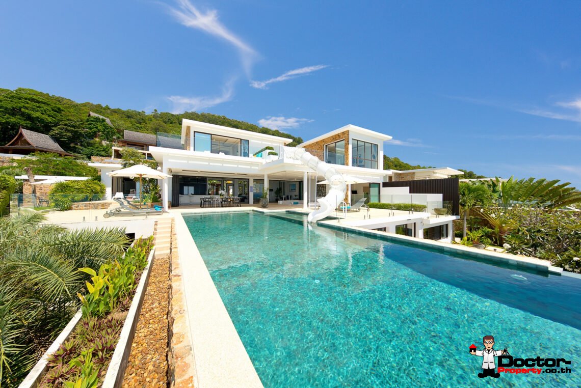 Luxury 5 Bedroom Pool Villa with Stunning Sea View in Choeng Mon, Koh Samui – For Sale