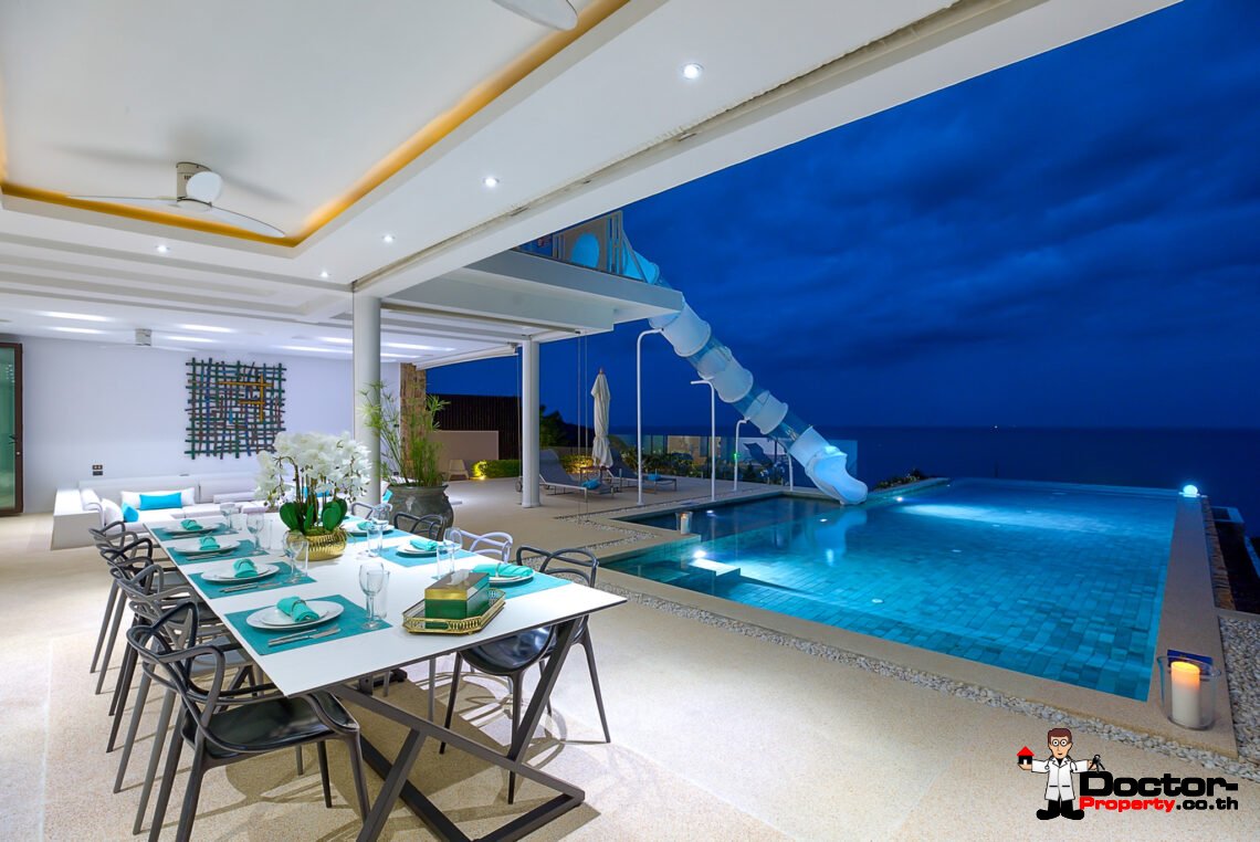 Luxury 5 Bedroom Pool Villa with Stunning Sea View in Choeng Mon, Koh Samui – For Sale