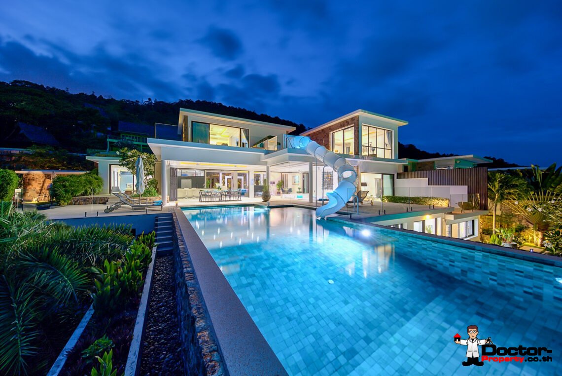 Luxury 5 Bedroom Pool Villa with Stunning Sea View in Choeng Mon, Koh Samui – For Sale