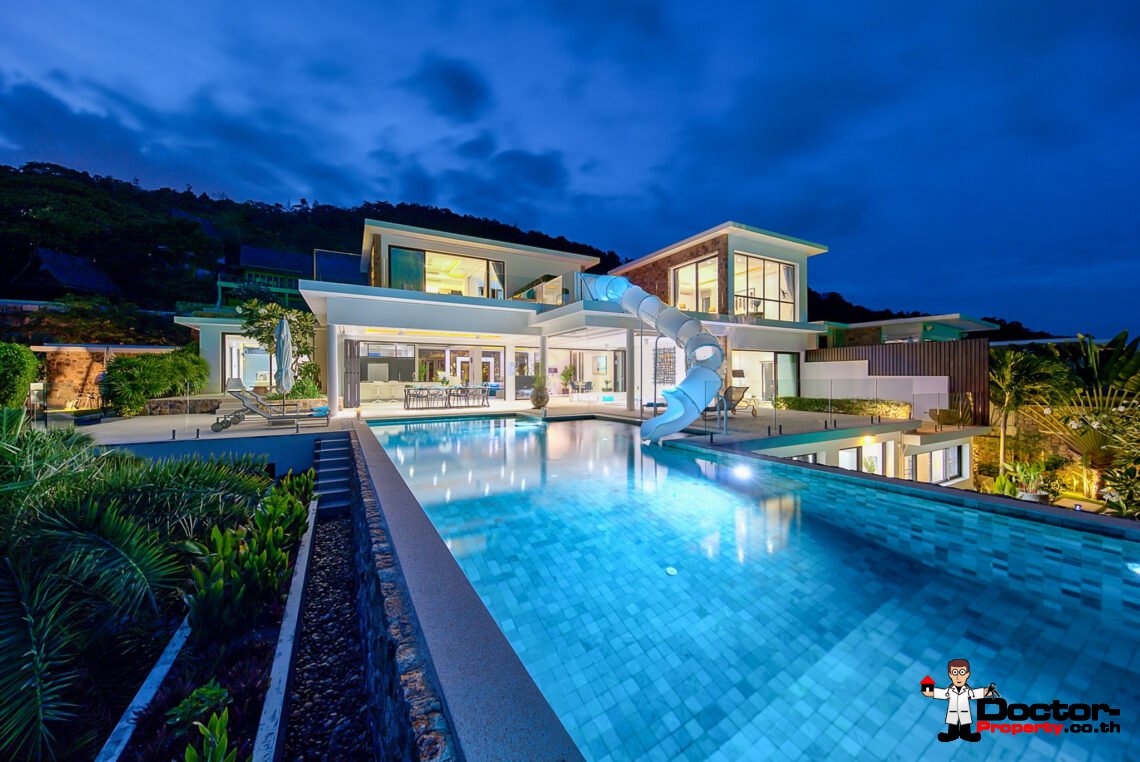 Luxury 5 Bedroom Pool Villa with Stunning Sea View in Choeng Mon, Koh Samui – For Sale