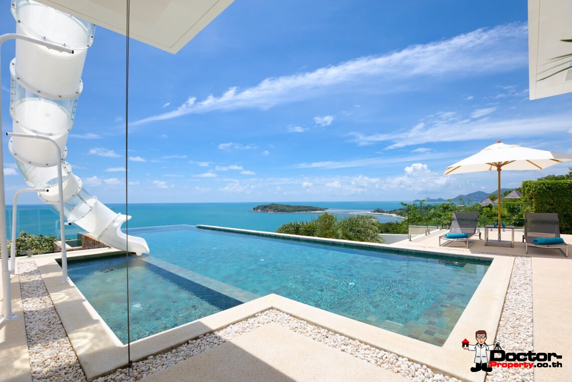 Luxury 5 Bedroom Pool Villa with Stunning Sea View in Choeng Mon, Koh Samui – For Sale