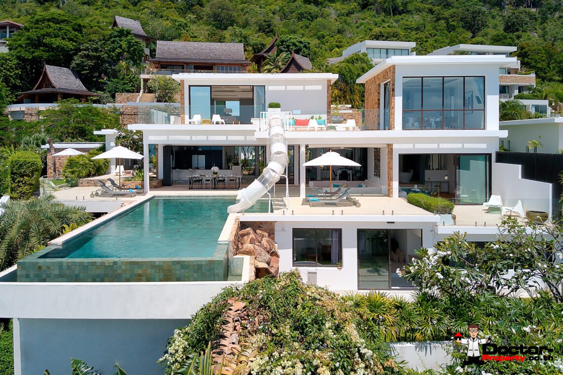 Luxury 5 Bedroom Pool Villa with Stunning Sea View in Choeng Mon, Koh Samui – For Sale