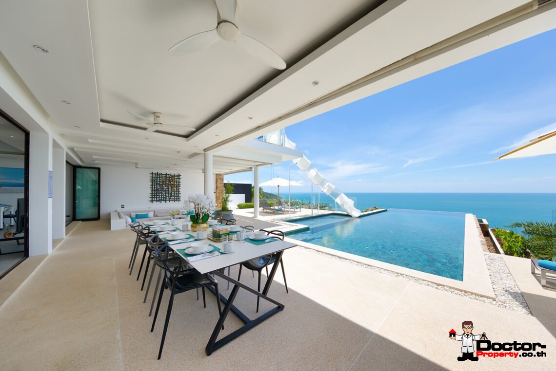 Luxury 5 Bedroom Pool Villa with Stunning Sea View in Choeng Mon, Koh Samui – For Sale