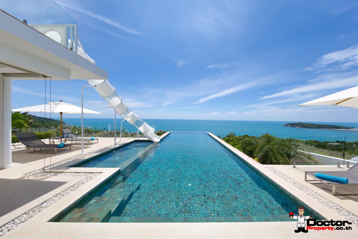 Luxury 5 Bedroom Pool Villa with Stunning Sea View in Choeng Mon, Koh Samui – For Sale