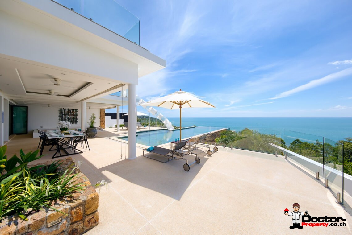 Luxury 5 Bedroom Pool Villa with Stunning Sea View in Choeng Mon, Koh Samui – For Sale