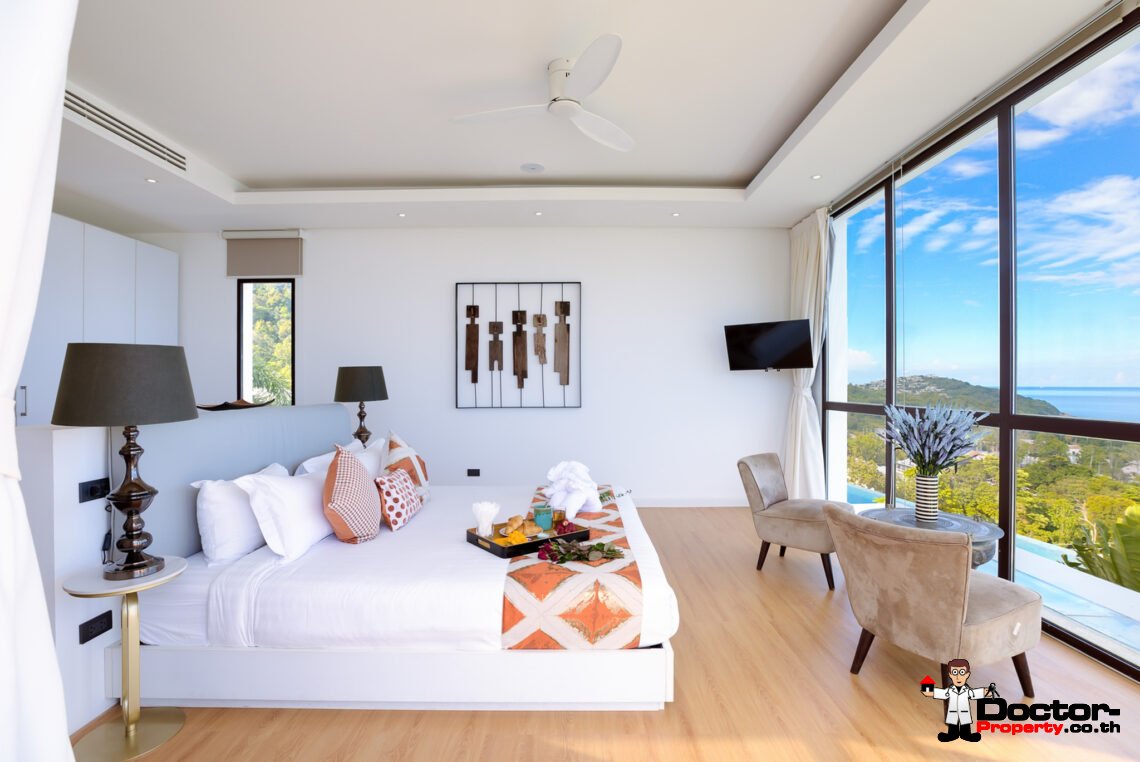 Luxury 5 Bedroom Pool Villa with Stunning Sea View in Choeng Mon, Koh Samui – For Sale
