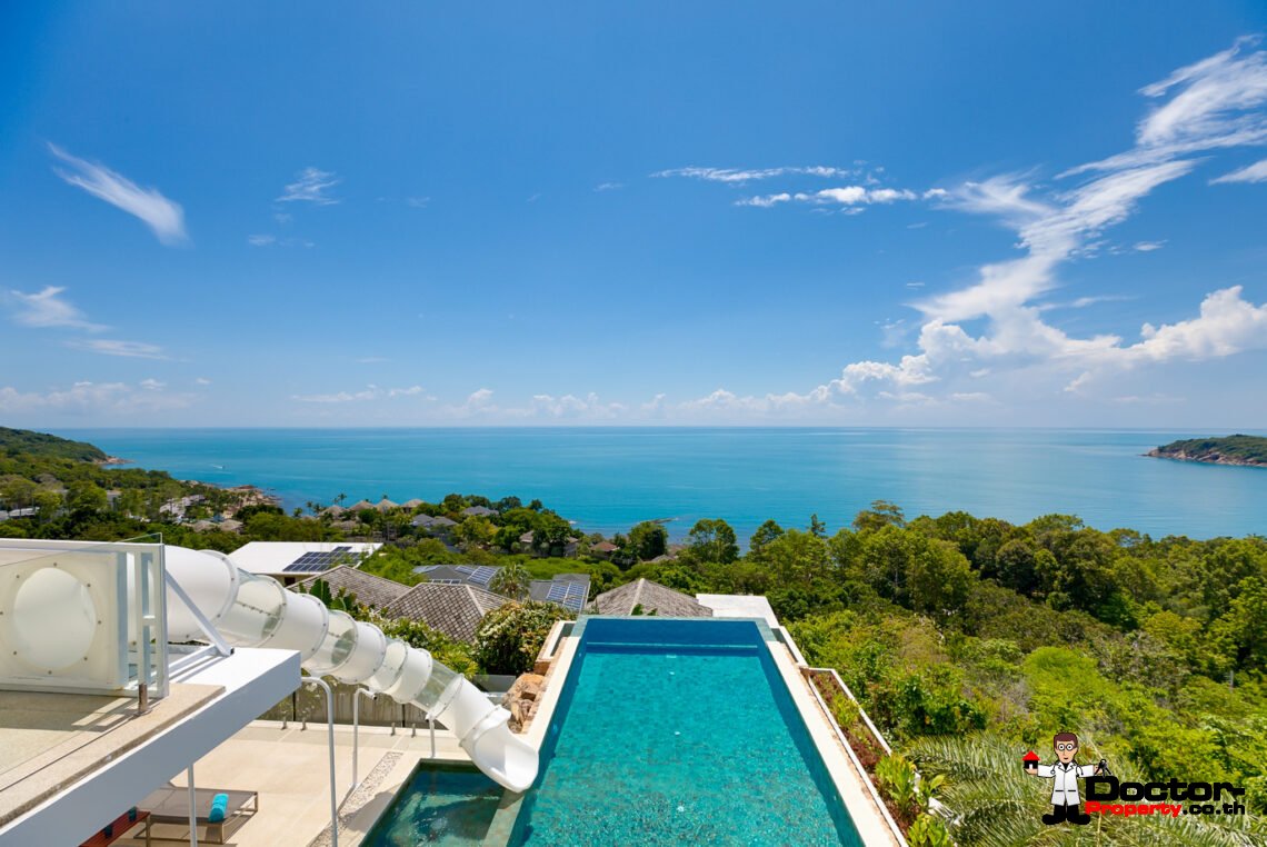 Luxury 5 Bedroom Pool Villa with Stunning Sea View in Choeng Mon, Koh Samui – For Sale