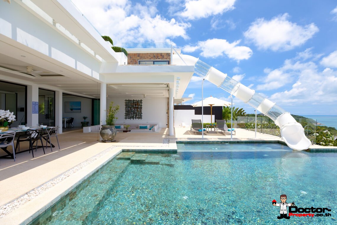 Luxury 5 Bedroom Pool Villa with Stunning Sea View in Choeng Mon, Koh Samui – For Sale