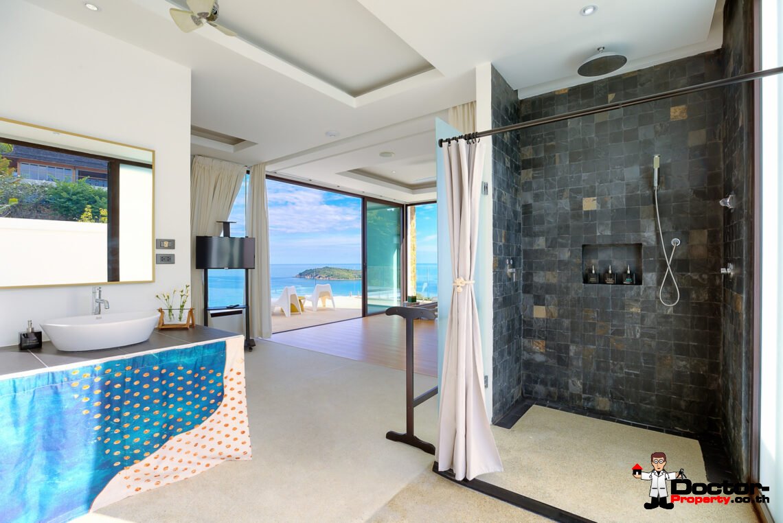 Luxury 5 Bedroom Pool Villa with Stunning Sea View in Choeng Mon, Koh Samui – For Sale