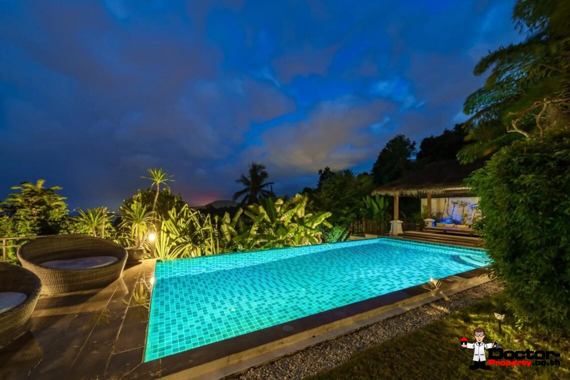 4 Bedroom Pool Villa with Sea View in Bo Phut, Koh Samui – For Sale