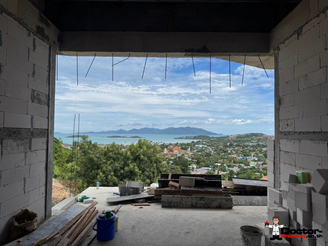 Modern 3 Bedroom Pool Villa with Sea View in Plai Laem, Koh Samui – For Sale