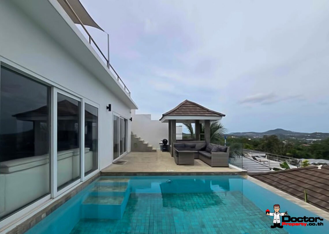 3 Bedroom Pool Villa with Partial Sea View in Chaweng, Koh Samui – For Sale