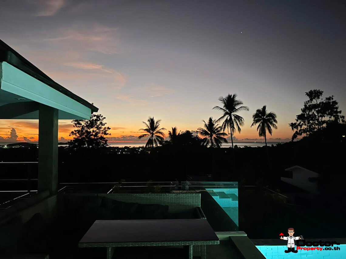 3 Bedroom Pool Villa with Partial Sea View in Chaweng, Koh Samui – For Sale