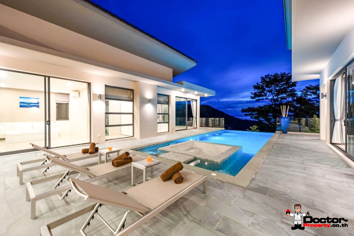 4 Bedroom Pool Villa with Sea View in Bang Por, Koh Samui – For Sale