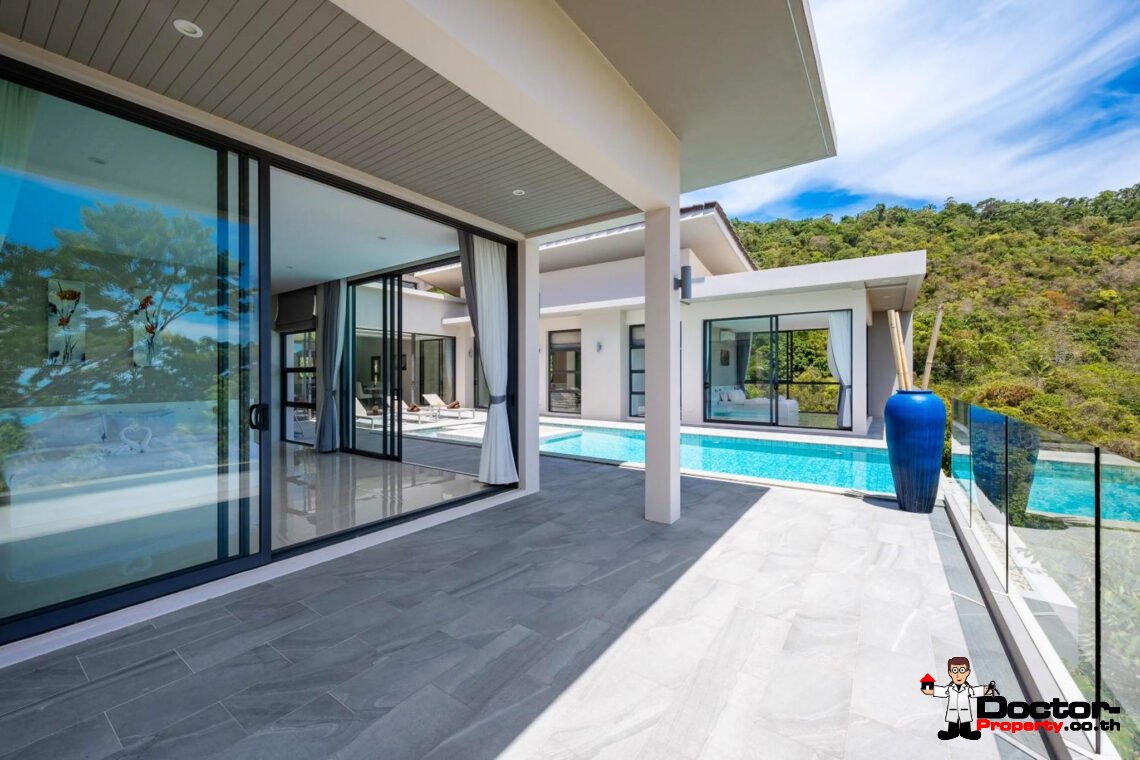 4 Bedroom Pool Villa with Sea View in Bang Por, Koh Samui – For Sale